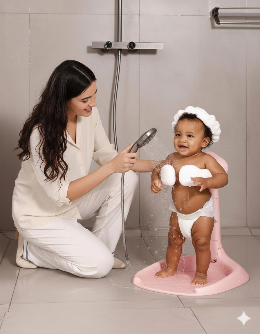 Soporte de Baño para Bebé Ajustable - Porta Bebé de Pie para Ducha