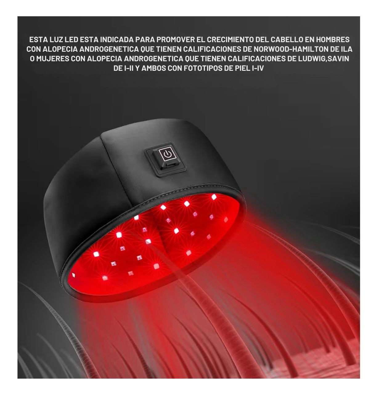 GORRO DE LUZ LED, ESTIMULADOR CAPILAR DESDE LA RAIZ